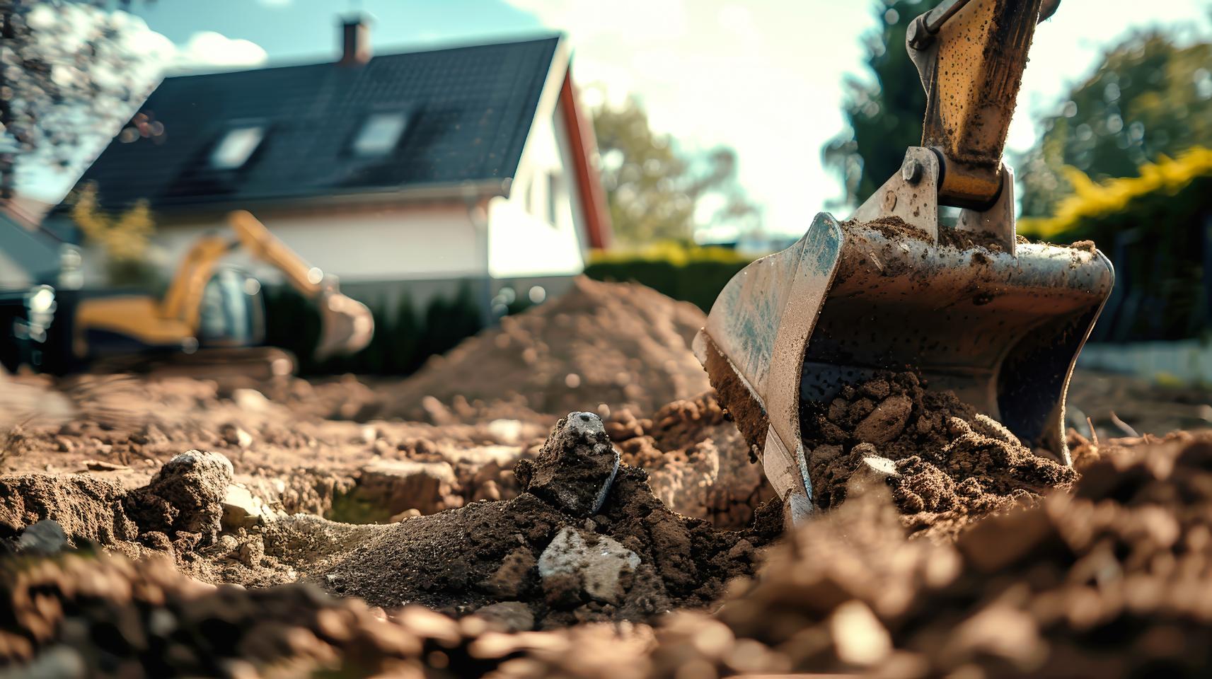Chantier de terrassement pour future maison